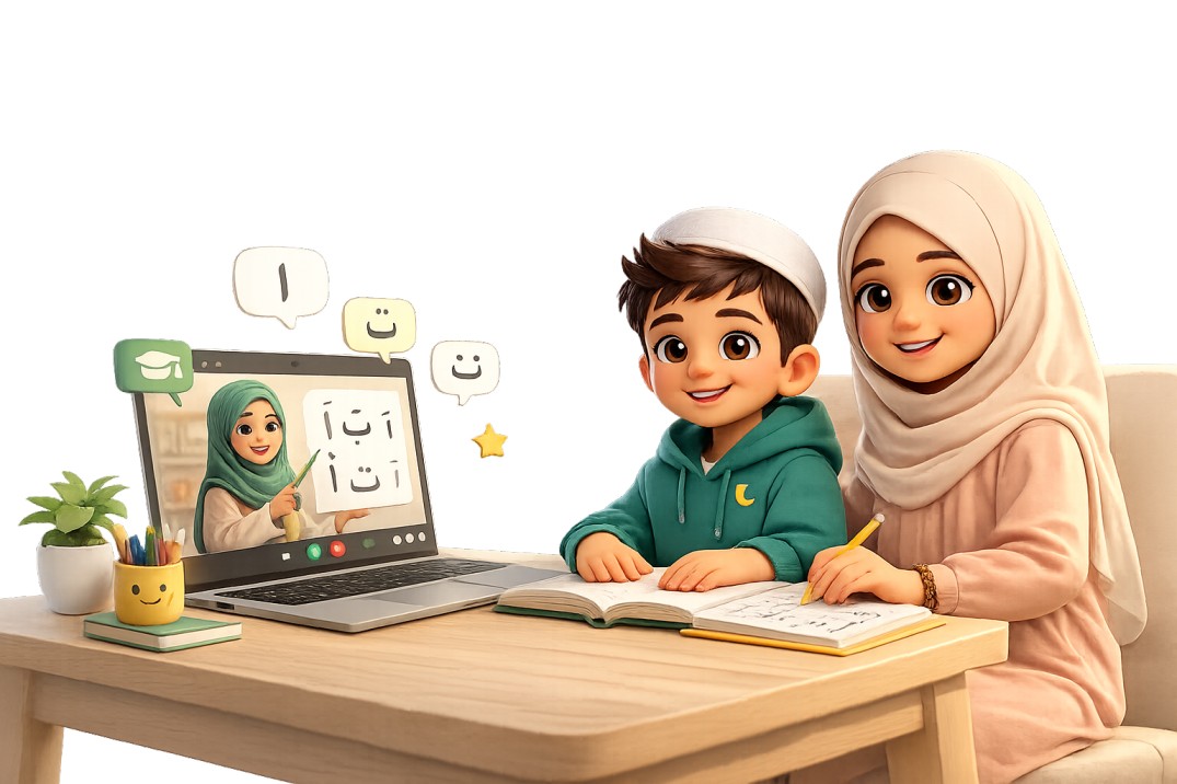 Un enfant heureux qui apprend en ligne