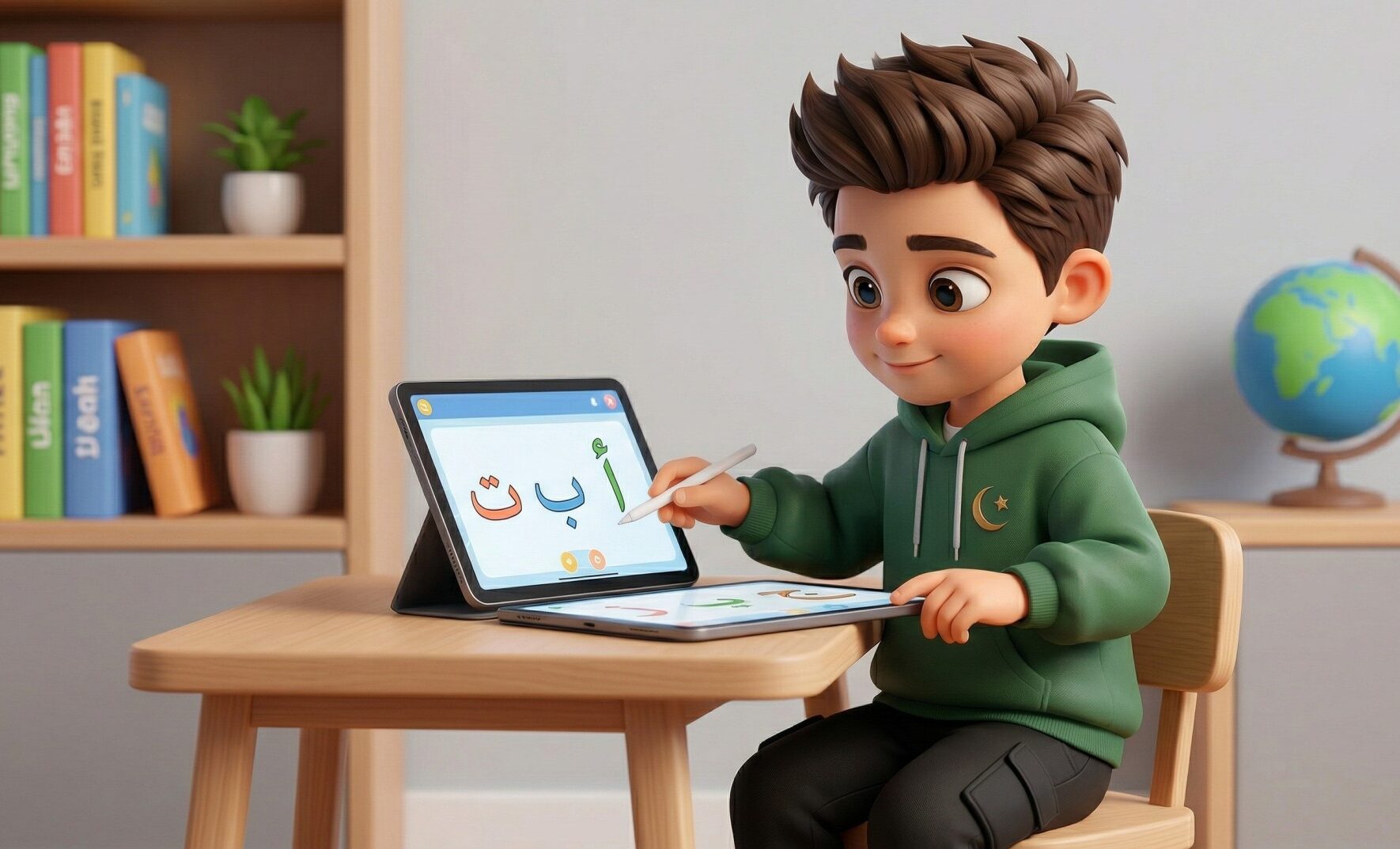 Enfant apprenant l'arabe