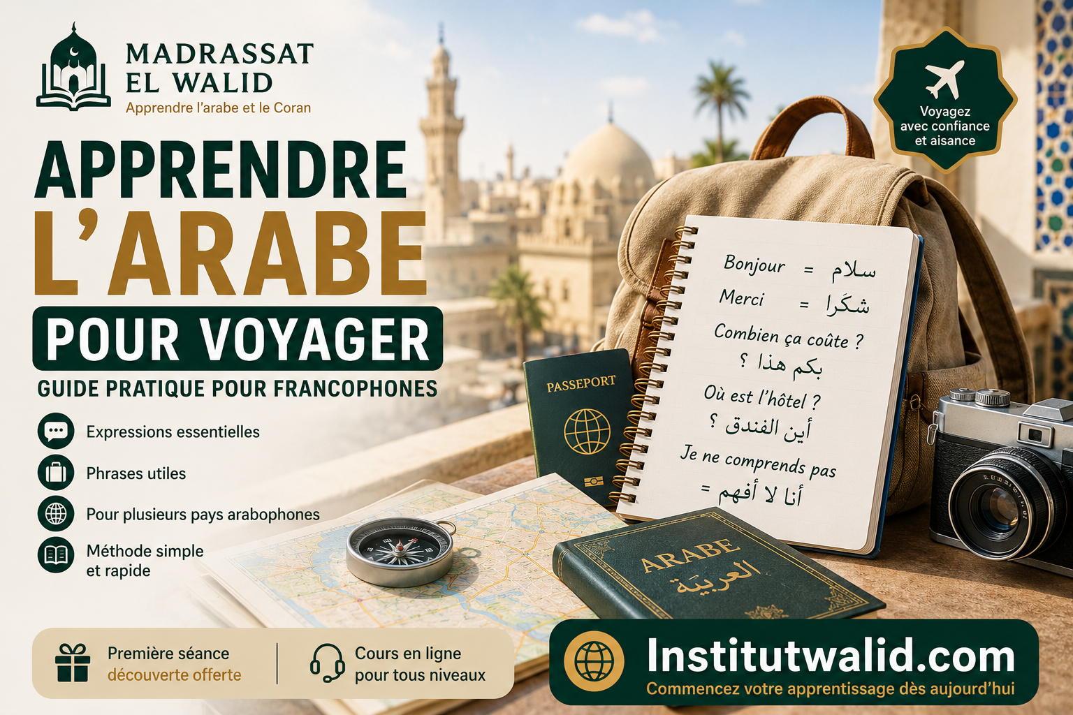 Apprendre l’arabe pour voyager (guide pratique pour francophones)