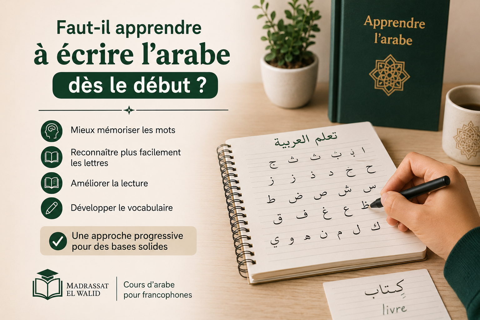 Faut-il apprendre à écrire l’arabe dès le début ?