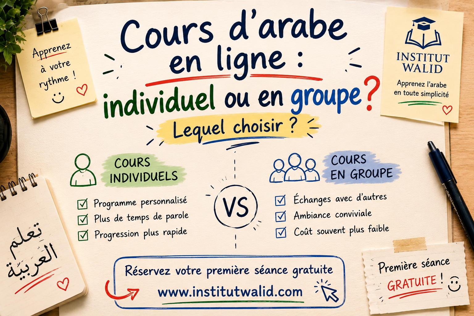 Cours d’arabe en ligne : individuel ou en groupe ? Lequel choisir ?