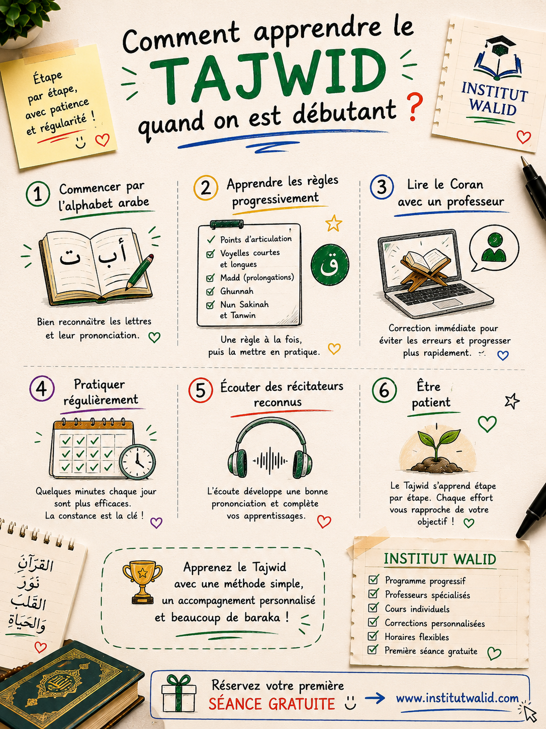 Comment apprendre le Tajwid quand on est débutant ?